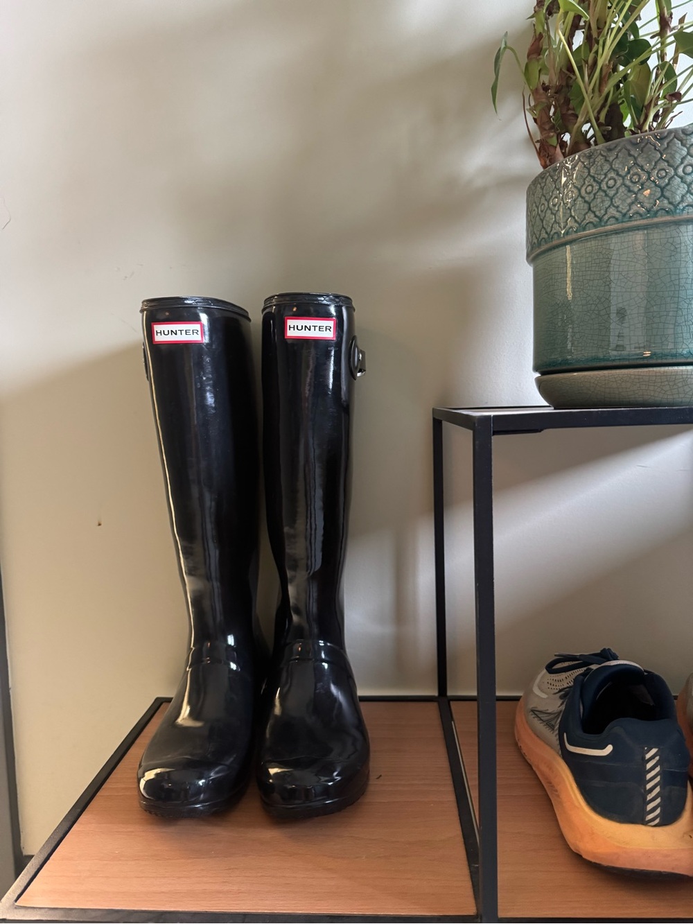 Hunter Black Gloss Tall Rain Boots